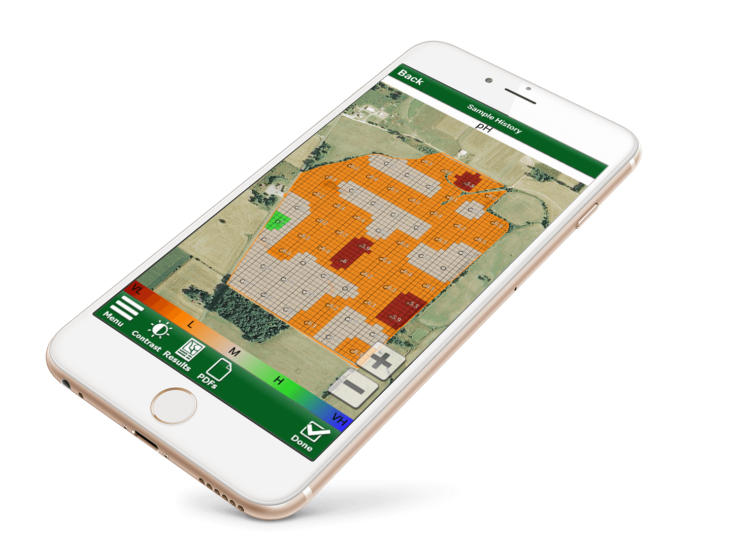Soil Test Pro lab results now integrated with the John Deere Operations center - displayed on mobile